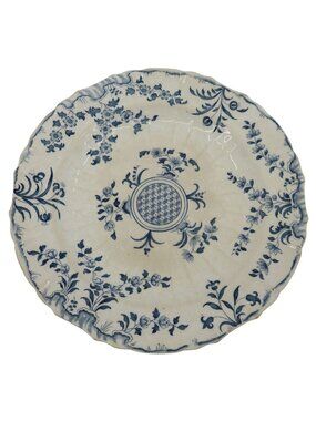 Mintons Montrose English Earthenware Plate 10.25in Blue Floral Scallop Antique